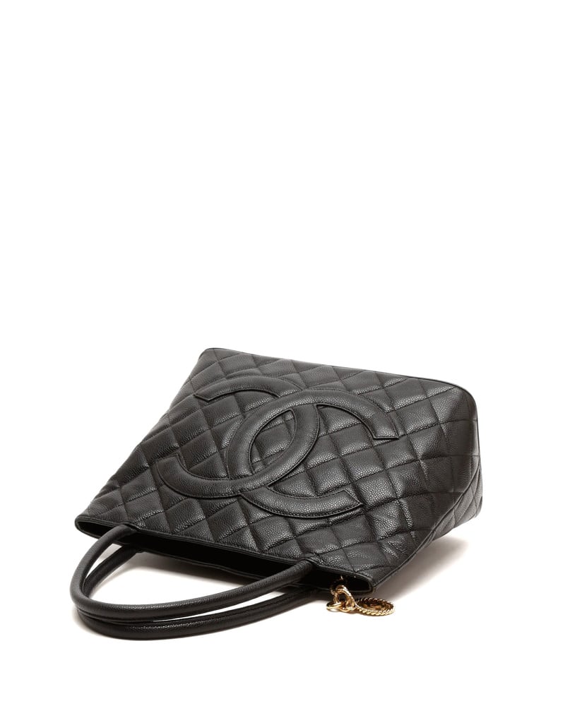 Chanel CC Medallion Caviar Tote Bag