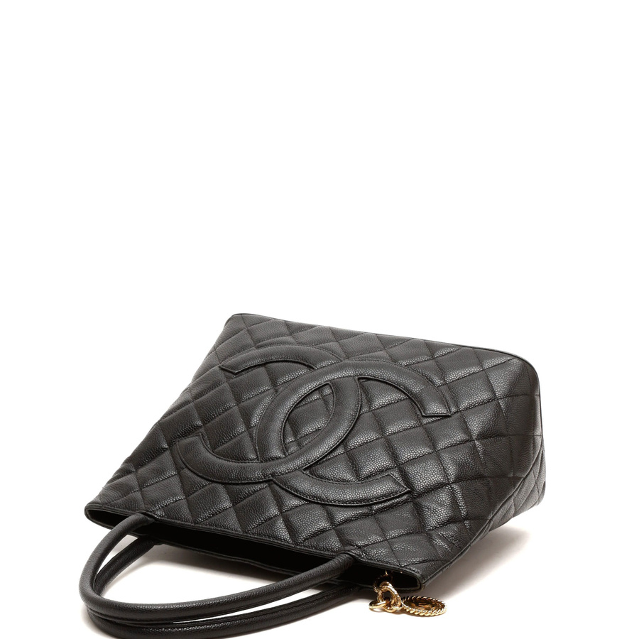 Chanel CC Medallion Caviar Tote Bag