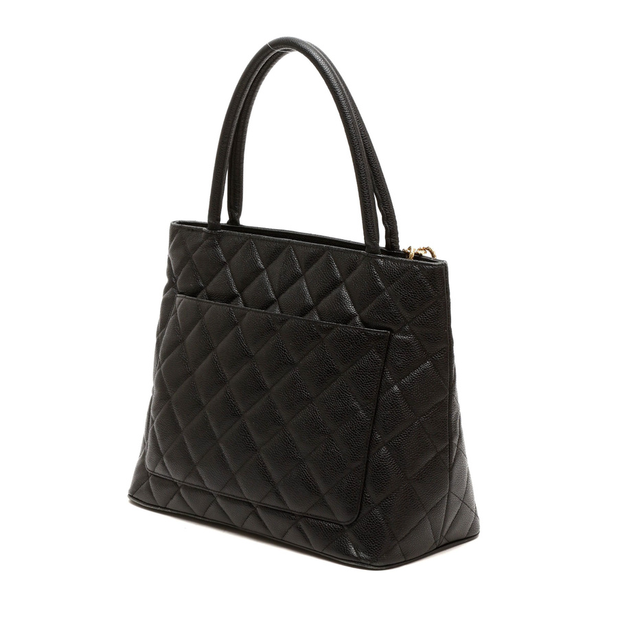 Chanel CC Medallion Caviar Tote Bag