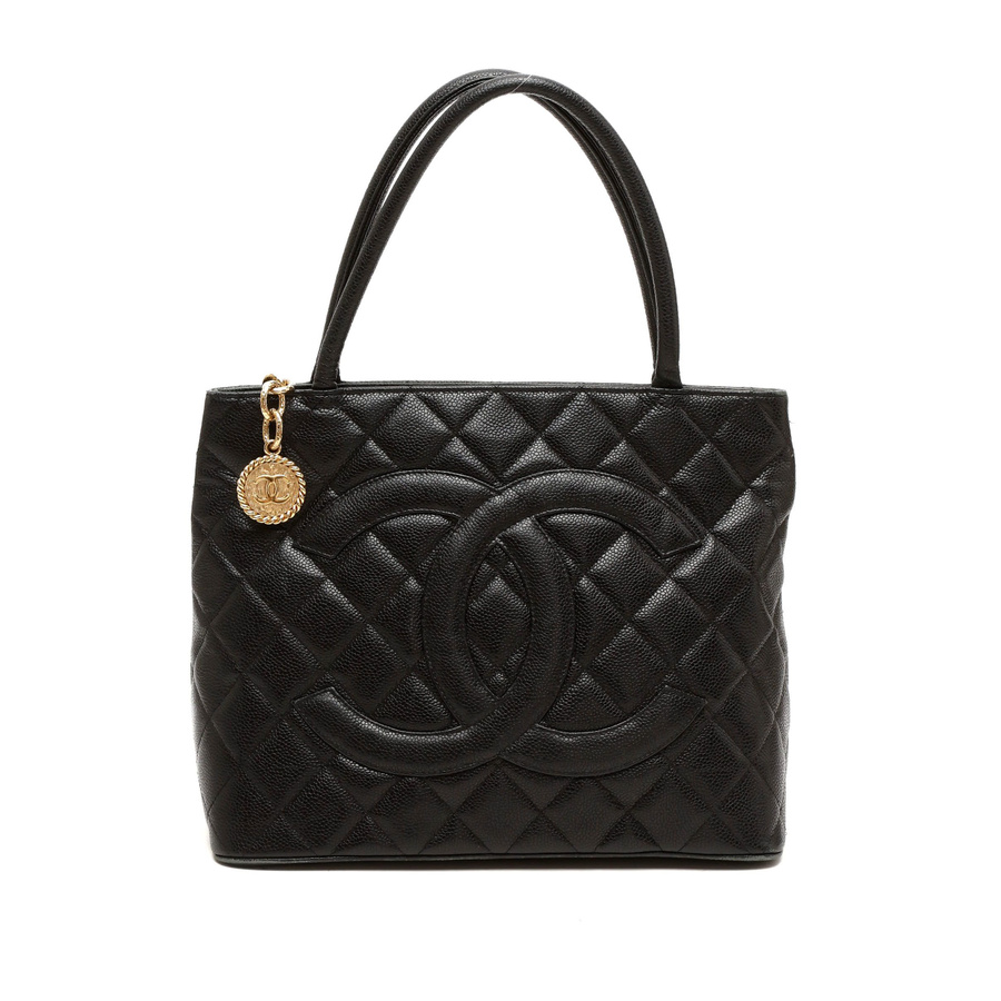 Chanel CC Medallion Caviar Tote Bag