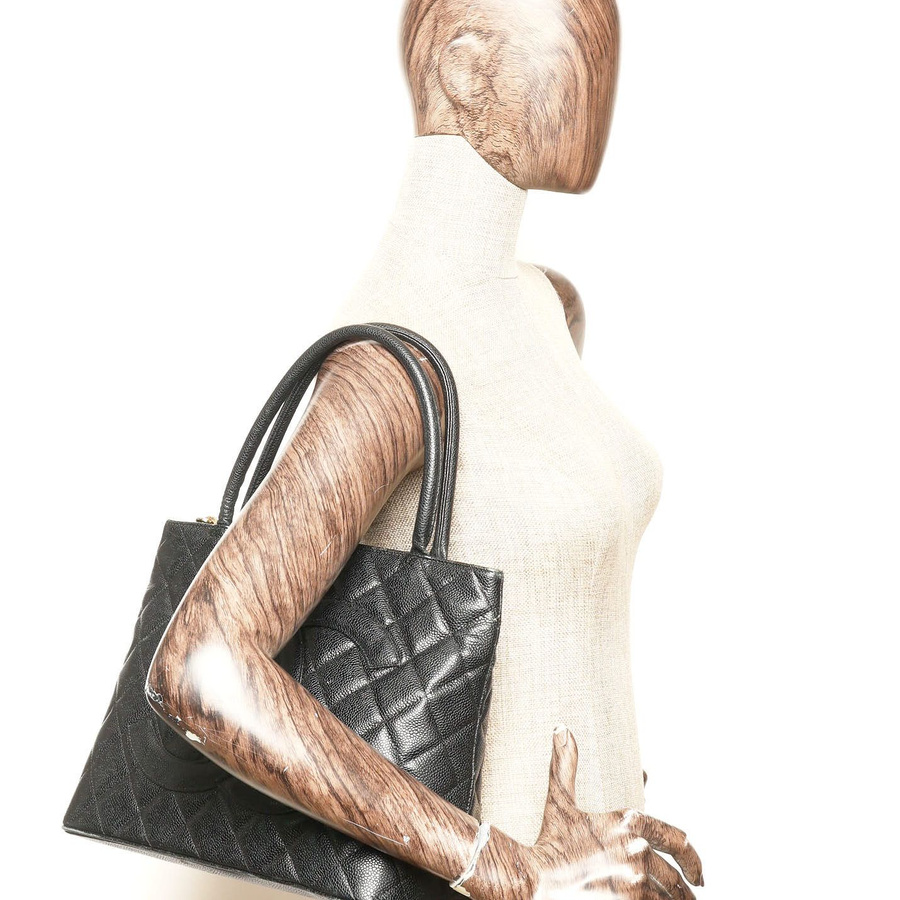 Chanel CC Medallion Caviar Tote Bag