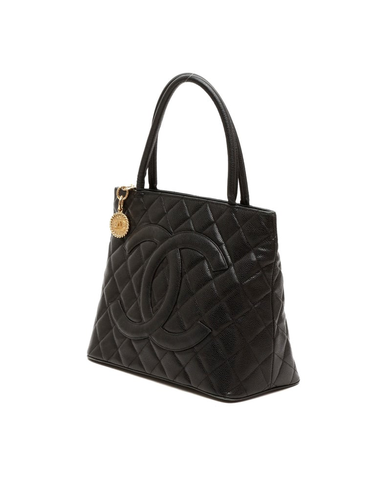 Chanel CC Medallion Caviar Tote Bag