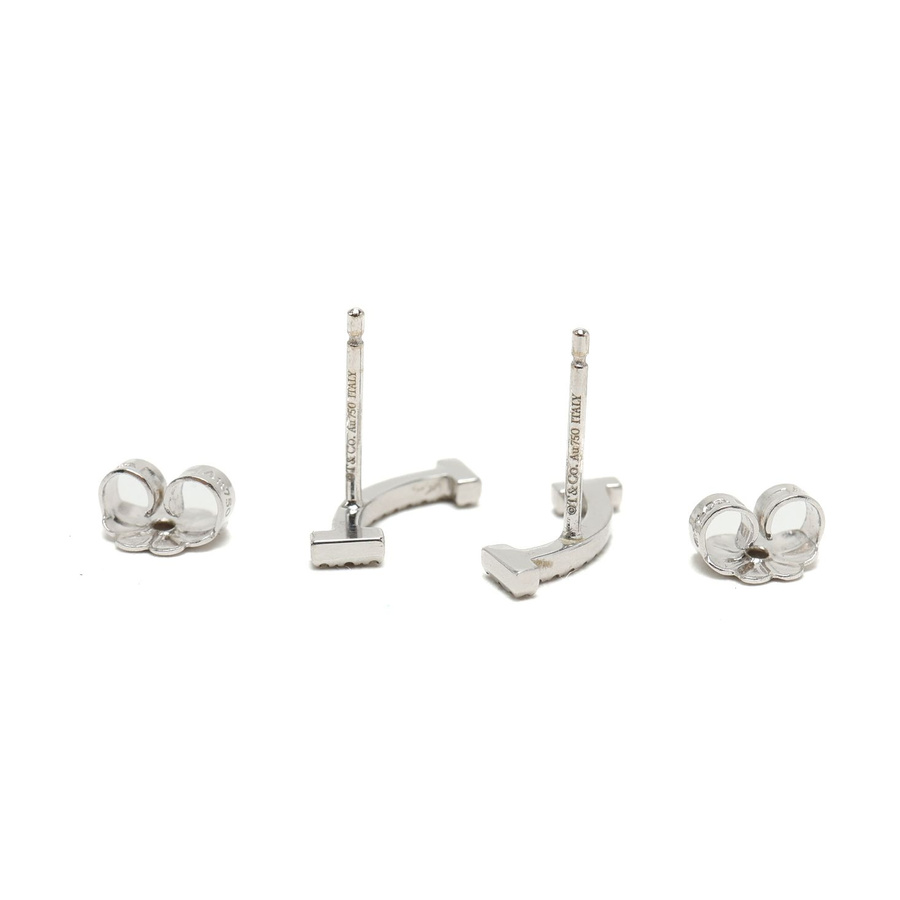 Tiffany & Co T Smile White Gold Diamond Earrings