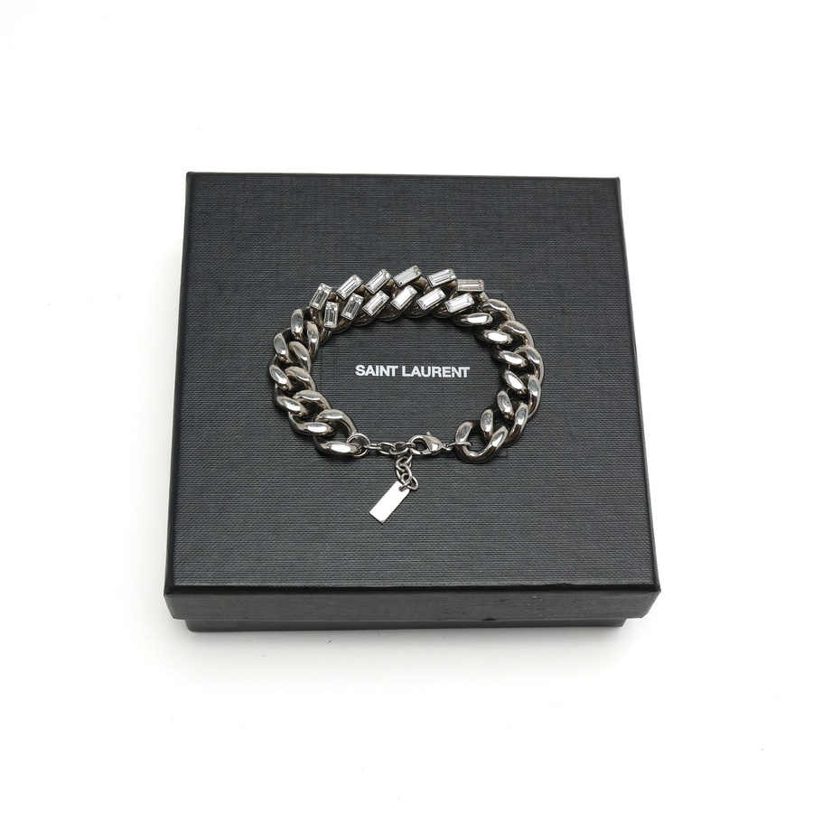 Saint Laurent Rhinestone Chain Bracelet
