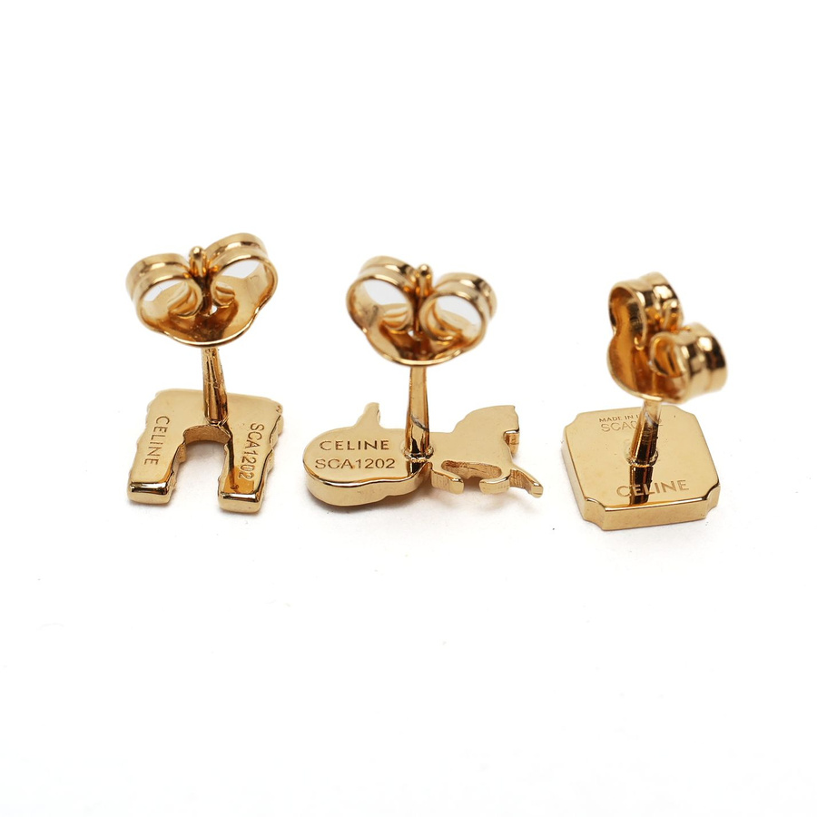 Céline 3-piece set, Horse Carriage, Triomphe and Logo Earrings
