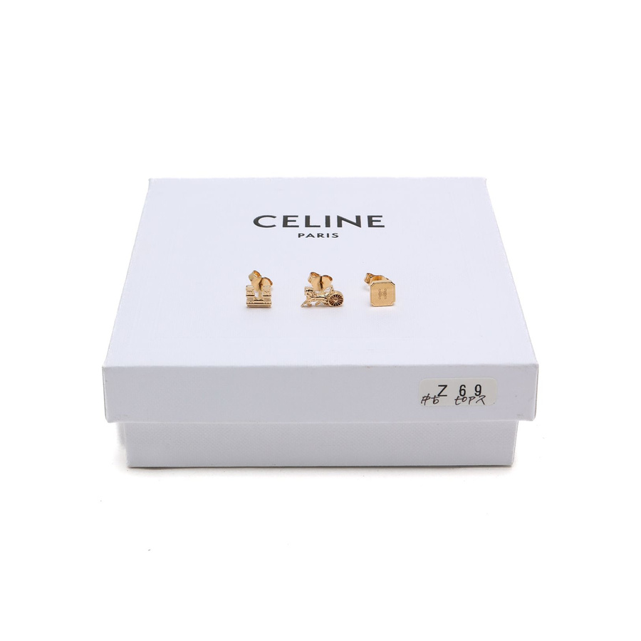 Céline 3-piece set, Horse Carriage, Triomphe and Logo Earrings
