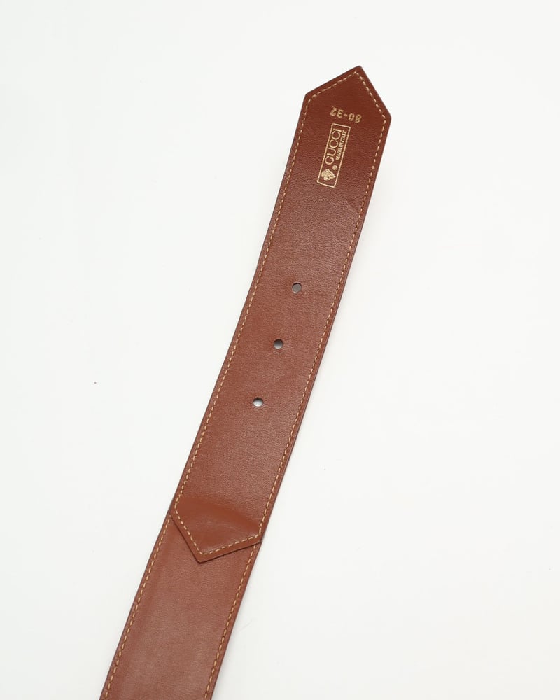 Gucci Web Leather Belt, Size 80