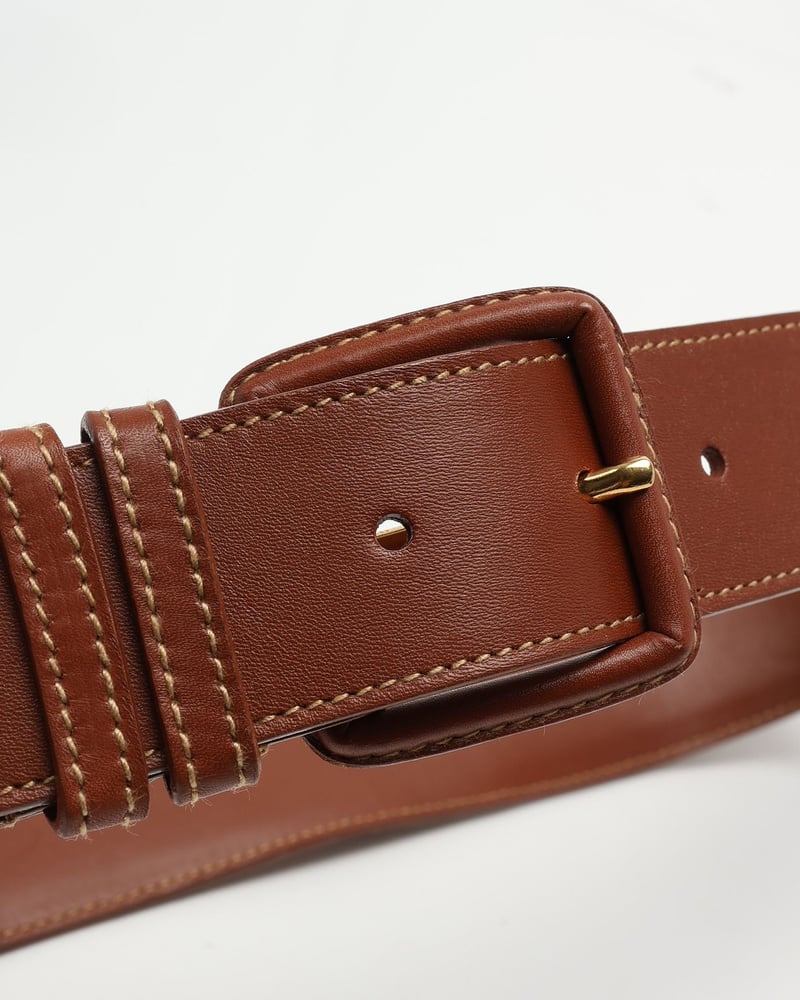 Gucci Web Leather Belt, Size 80