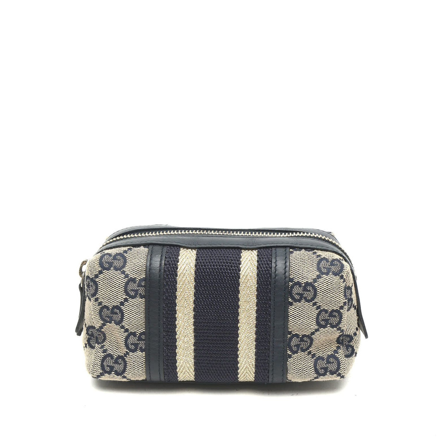 Gucci GG Leather Canvas Pouch