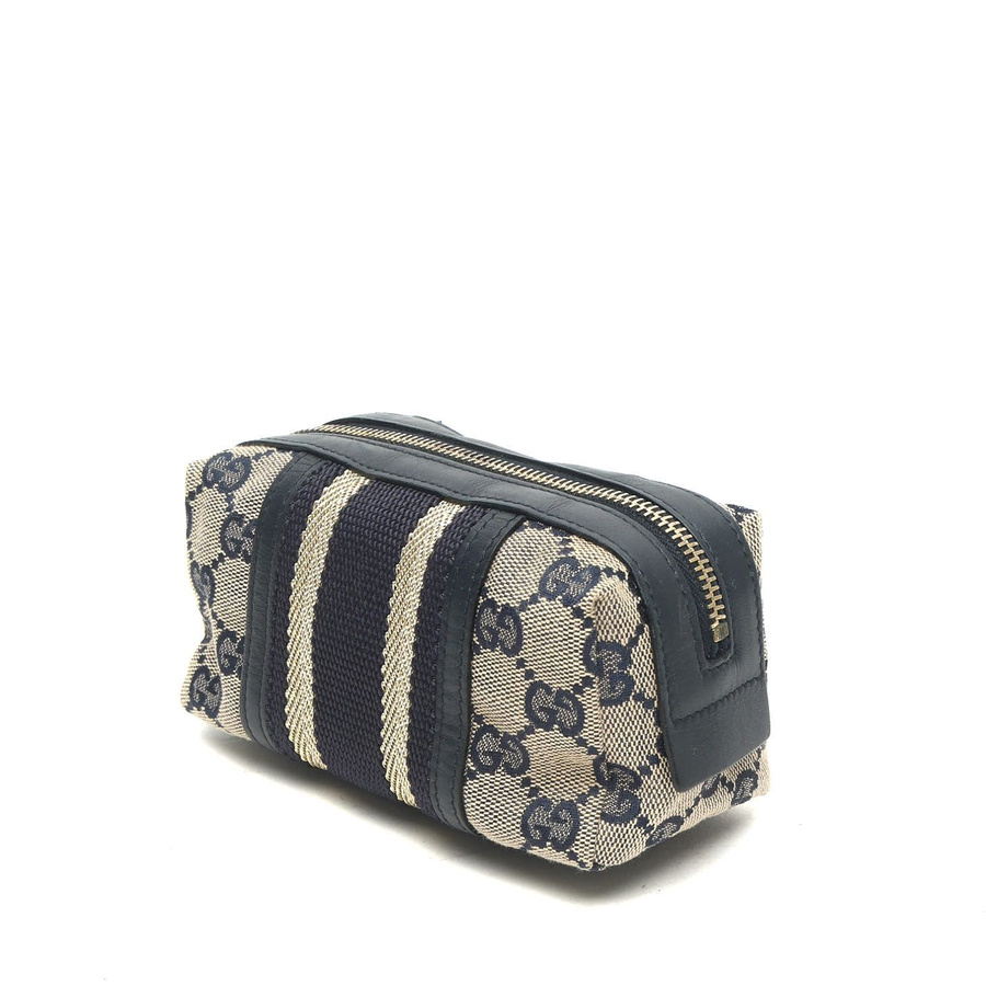 Gucci GG Leather Canvas Pouch