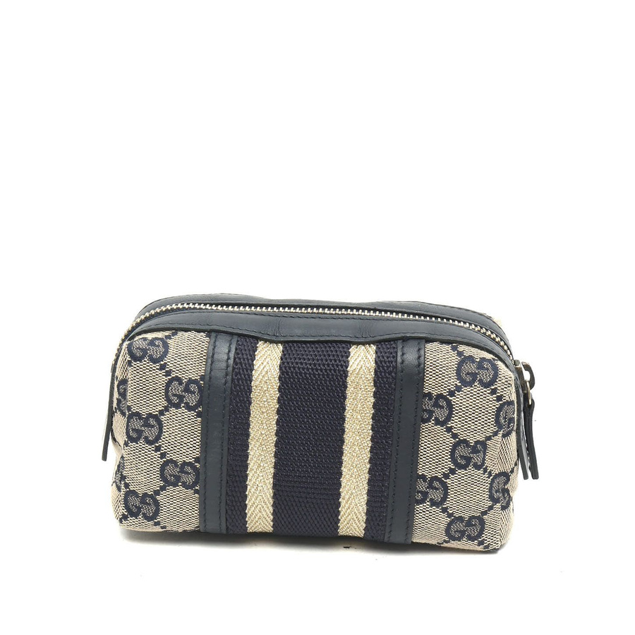 Gucci GG Leather Canvas Pouch