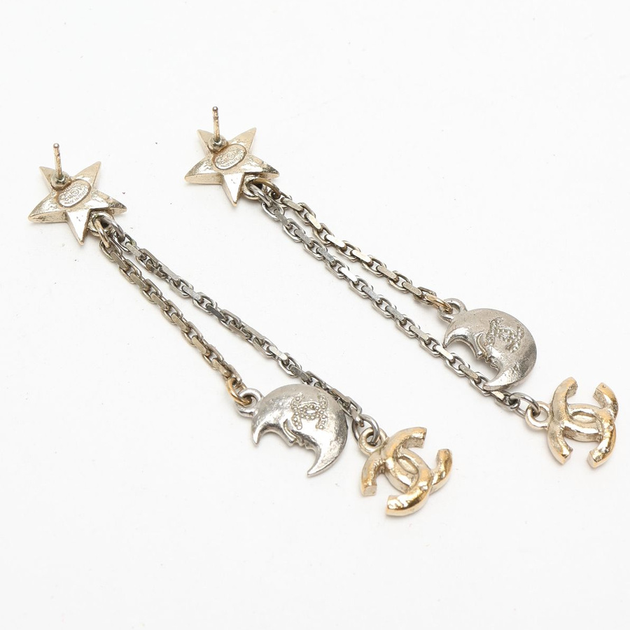Chanel Star Moon Rhinestone Earrings