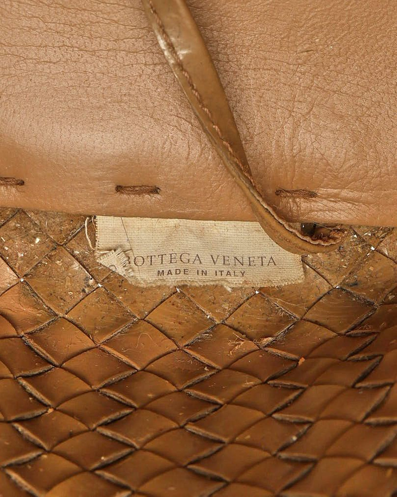 Bottega Veneta Patent Intrecciato Cabat MM Tote Bag