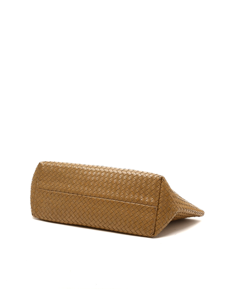 Bottega Veneta Patent Intrecciato Cabat MM Tote Bag