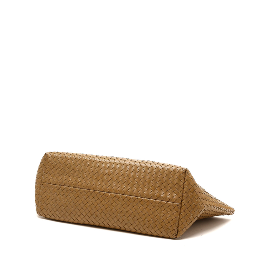 Bottega Veneta Patent Intrecciato Cabat MM Tote Bag