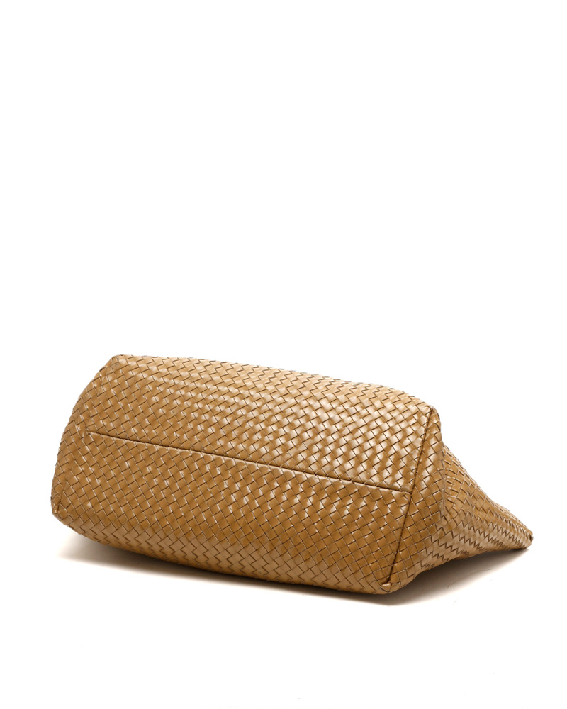 Bottega Veneta Patent Intrecciato Cabat GM Tote Bag