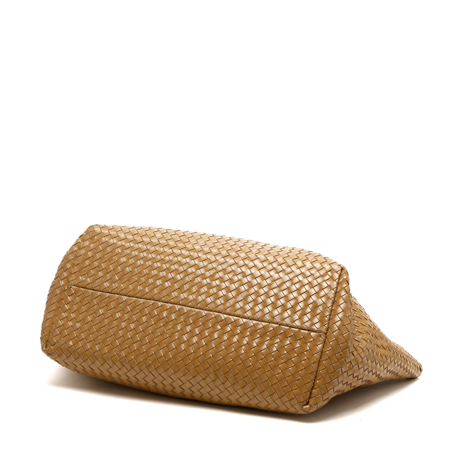Bottega Veneta Patent Intrecciato Cabat GM Tote Bag