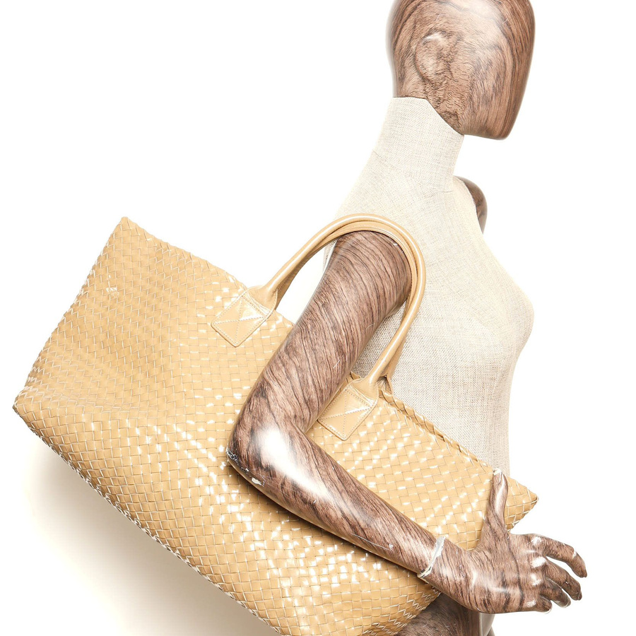 Bottega Veneta Patent Intrecciato Cabat GM Tote Bag