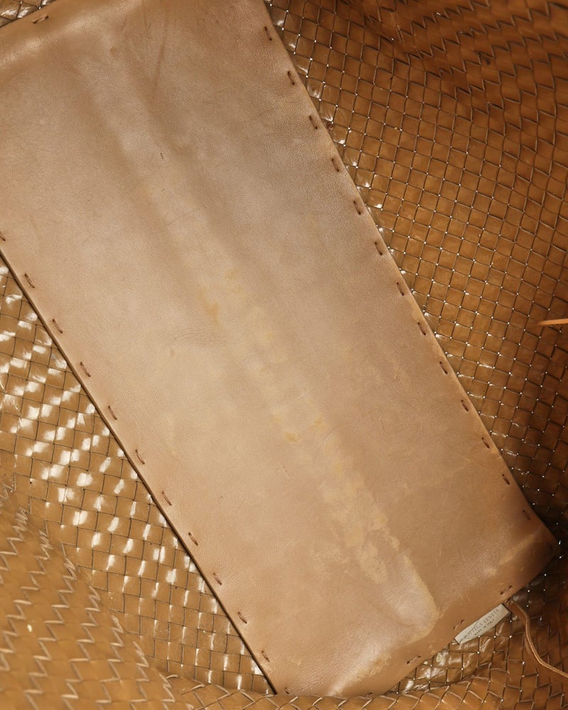 Bottega Veneta Patent Intrecciato Cabat GM Tote Bag