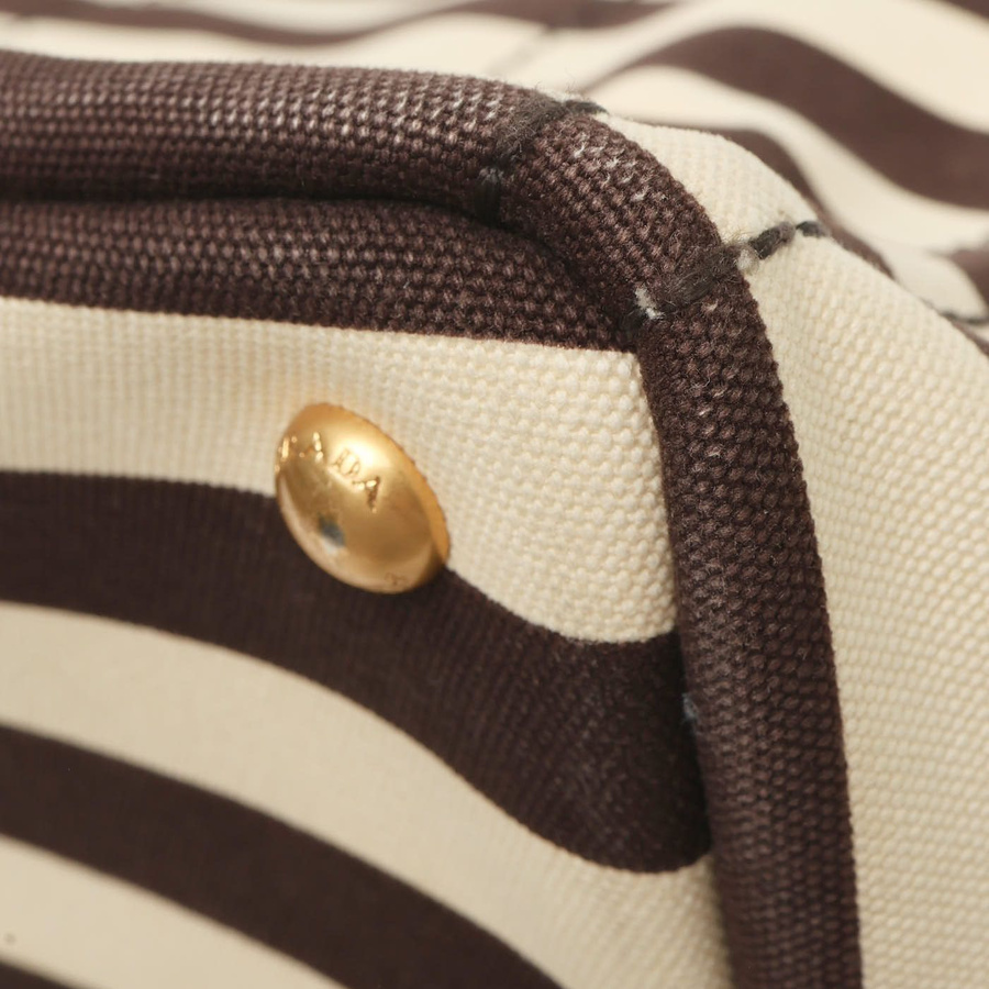 Prada Canapa Striped Tote Bag