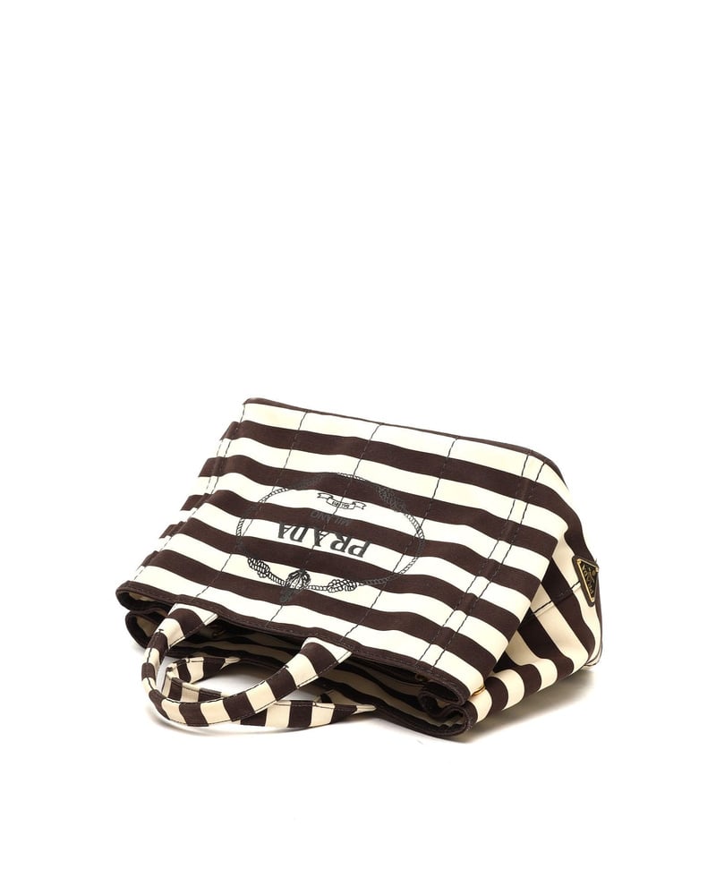 Prada Canapa Striped Tote Bag