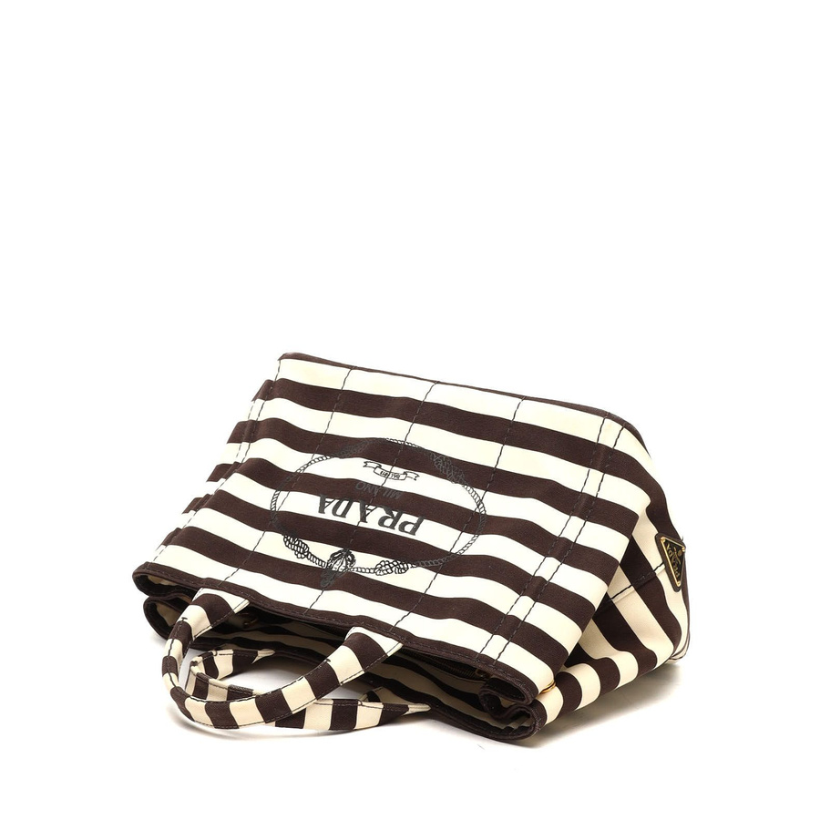 Prada Canapa Striped Tote Bag