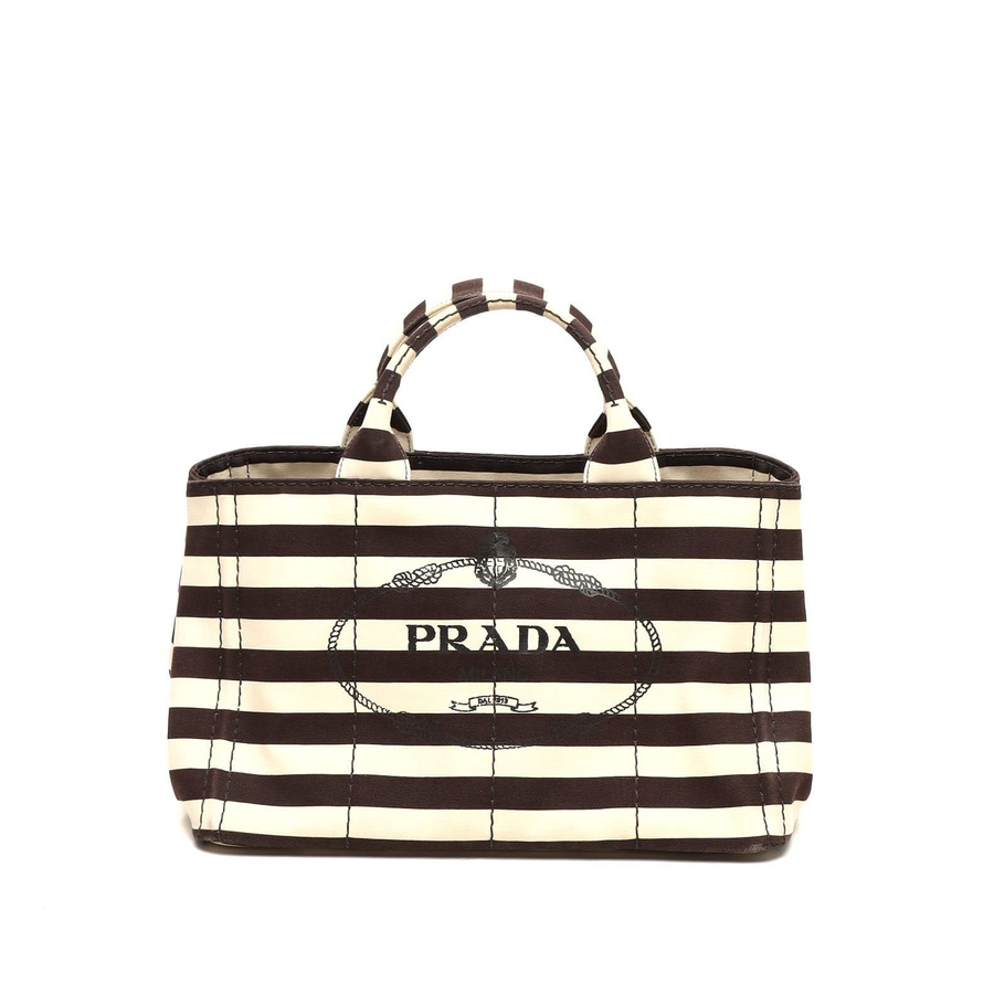 Prada Canapa Striped Tote Bag