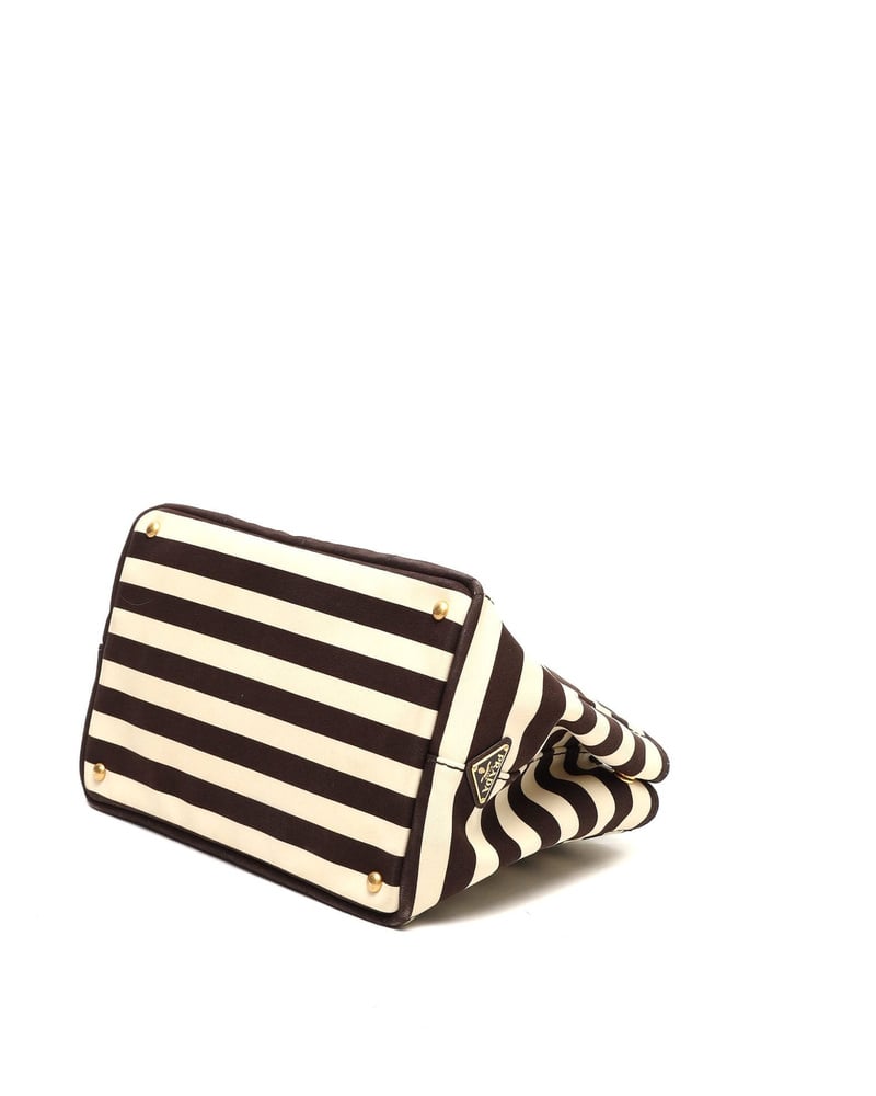 Prada Canapa Striped Tote Bag