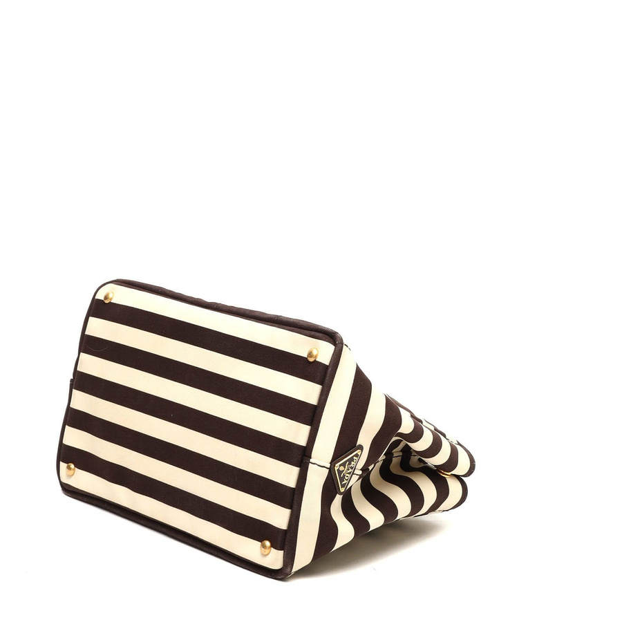 Prada Canapa Striped Tote Bag