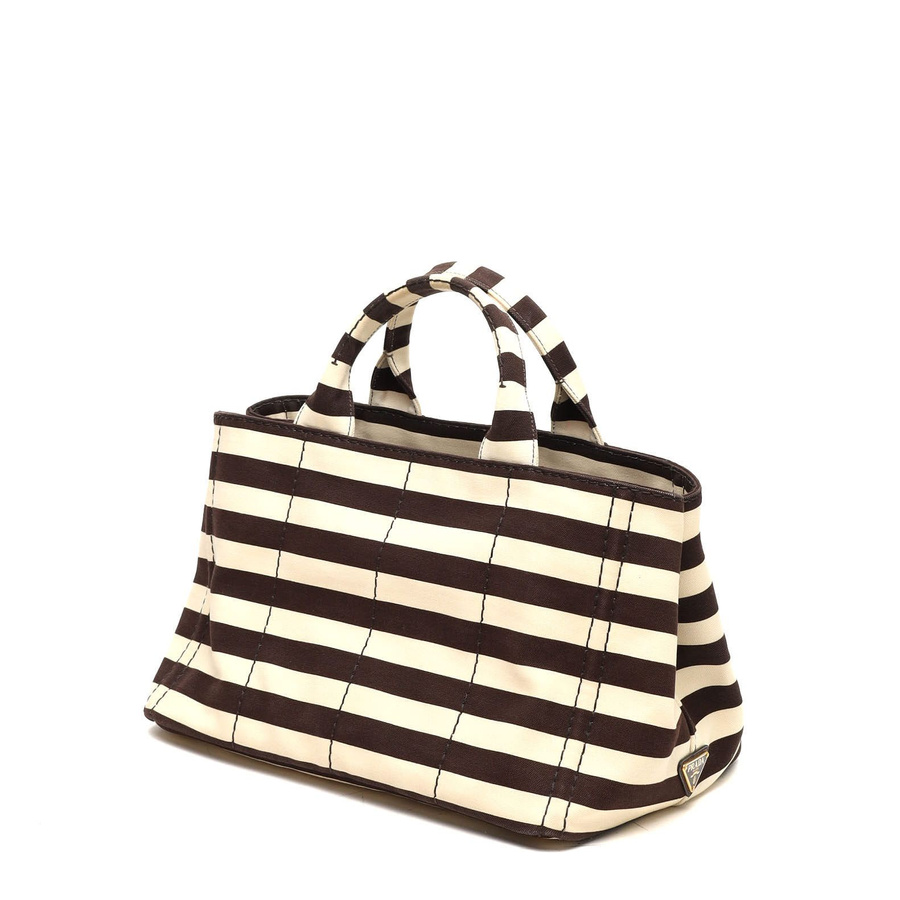 Prada Canapa Striped Tote Bag