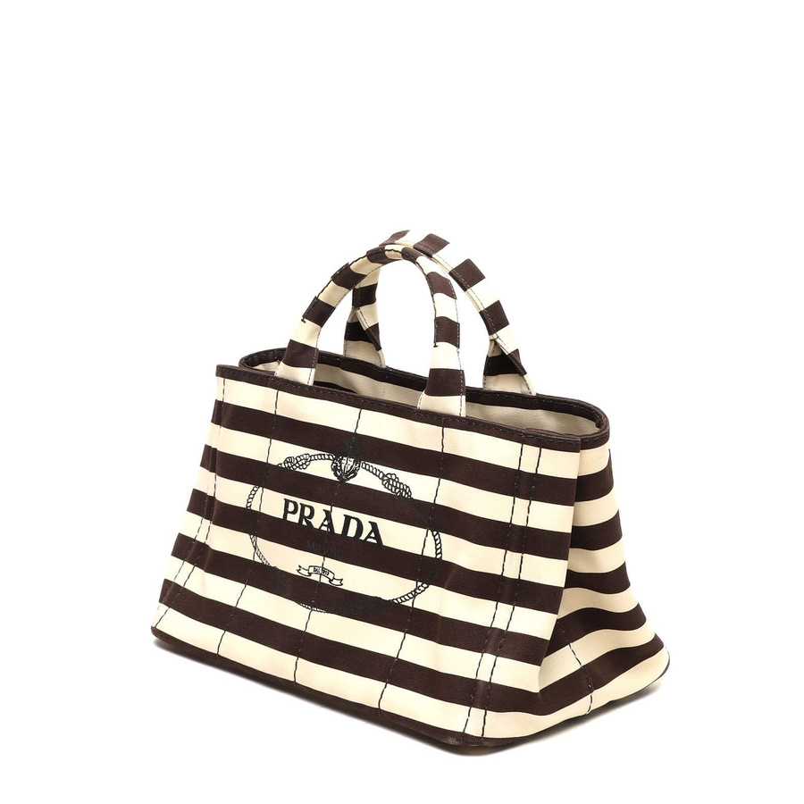 Prada Canapa Striped Tote Bag