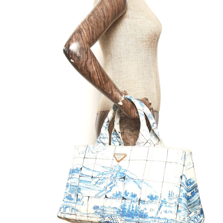 Prada Canapa Azelejos Tote Bag