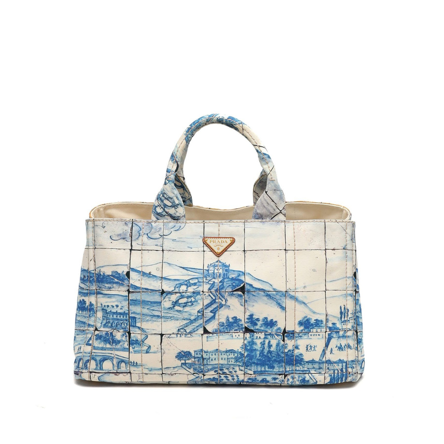 Prada Canapa Azelejos Tote Bag