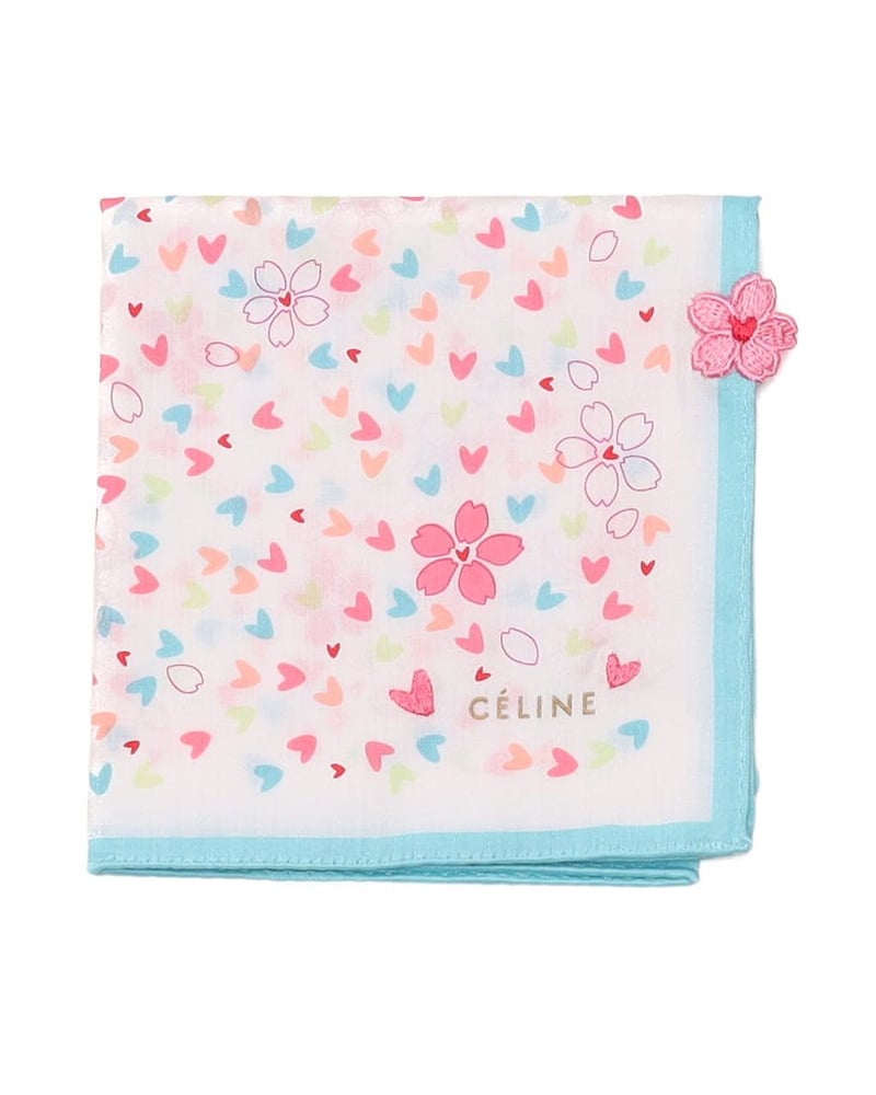 Céline 50 Floral Hearts Cotton Scarf