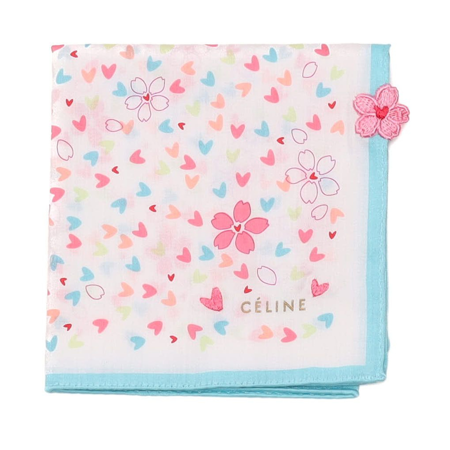 Céline 50 Floral Hearts Cotton Scarf