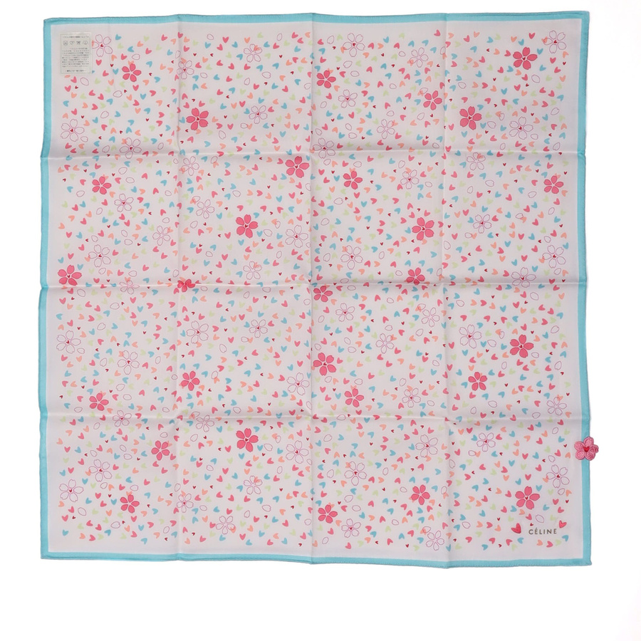 Céline 50 Floral Hearts Cotton Scarf