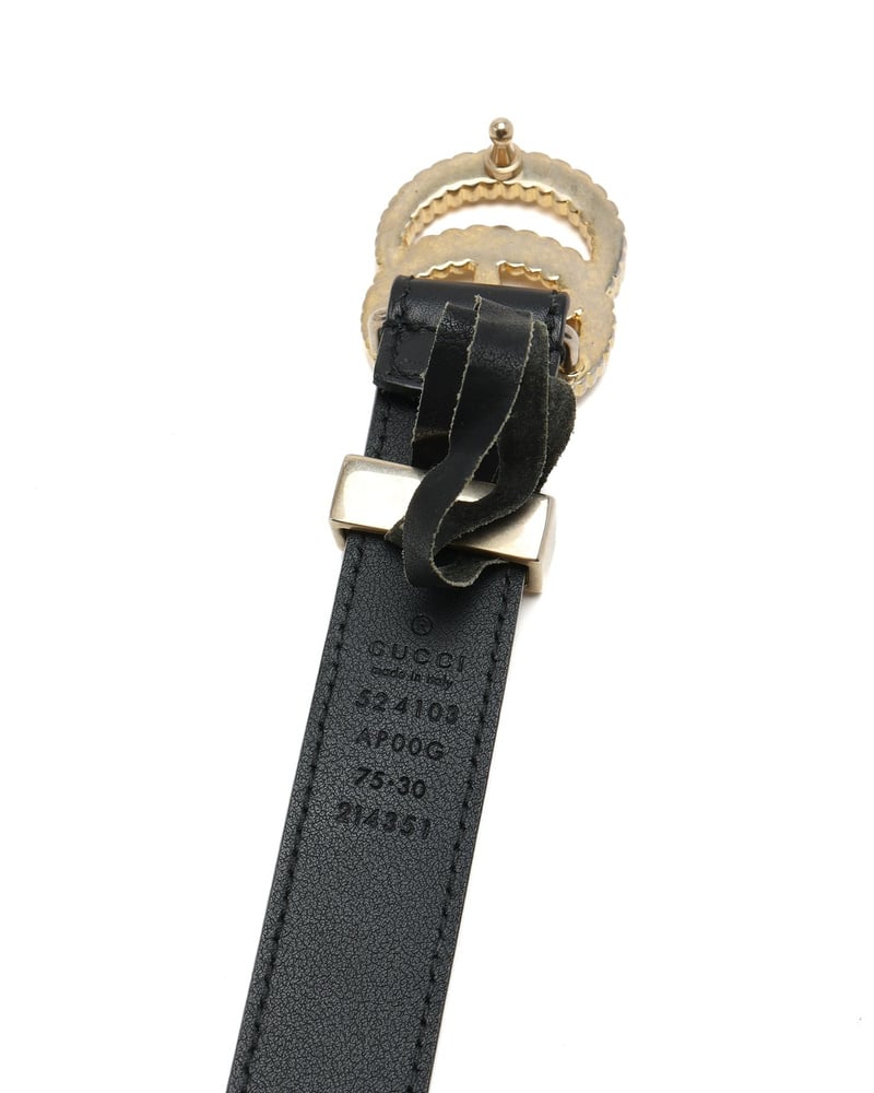 Gucci GG Leather Belt, Size 75