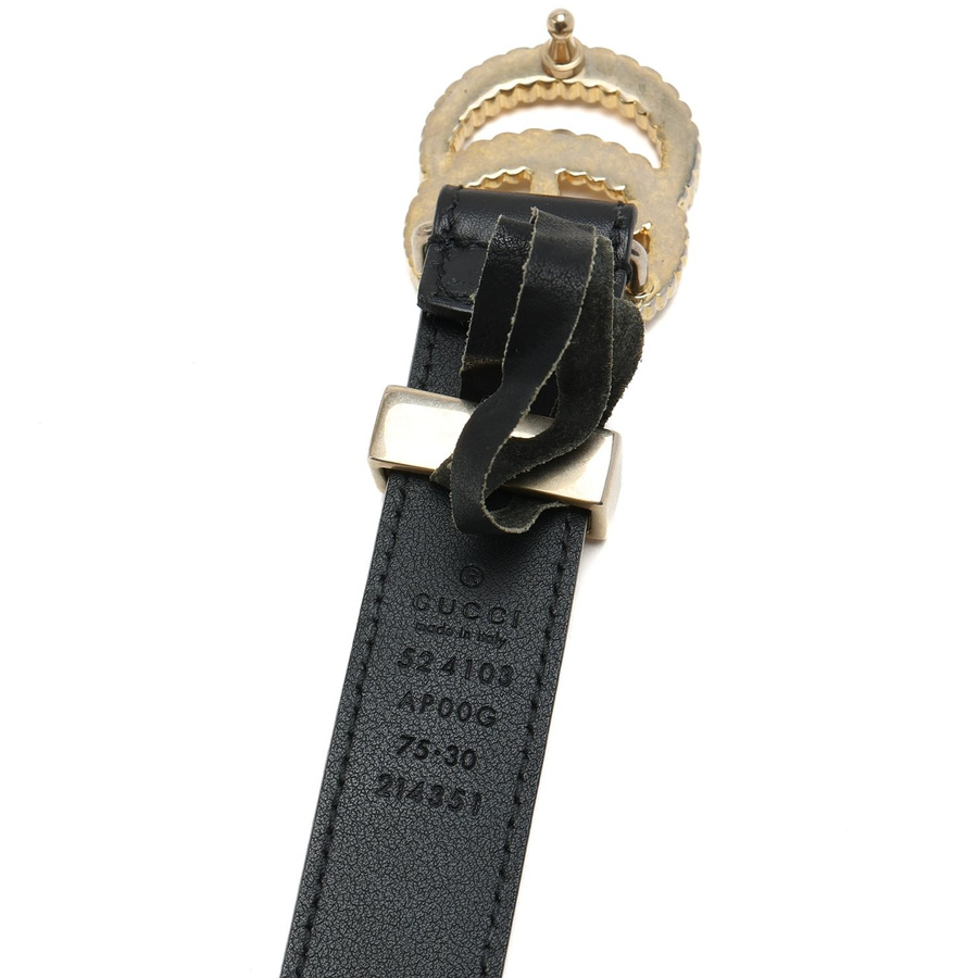 Gucci GG Leather Belt, Size 75
