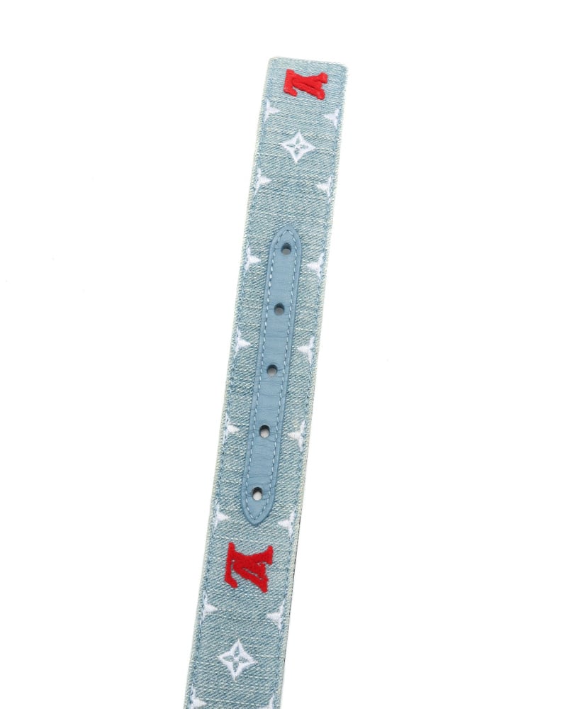 Louis Vuitton New Wave Denim Belt, Size 85