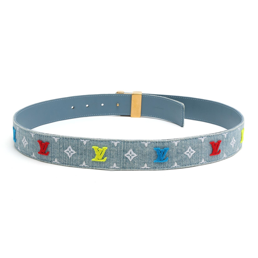 Louis Vuitton New Wave Denim Belt, Size 85