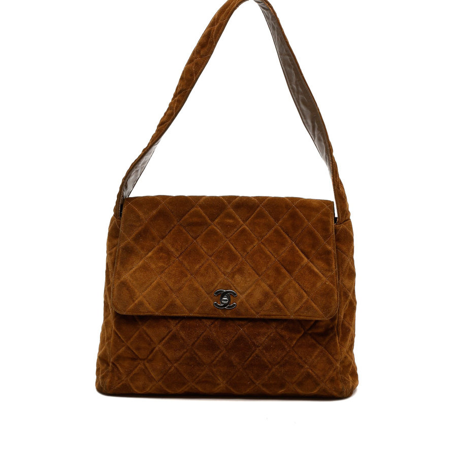 Chanel CC Suede Shoulder Bag