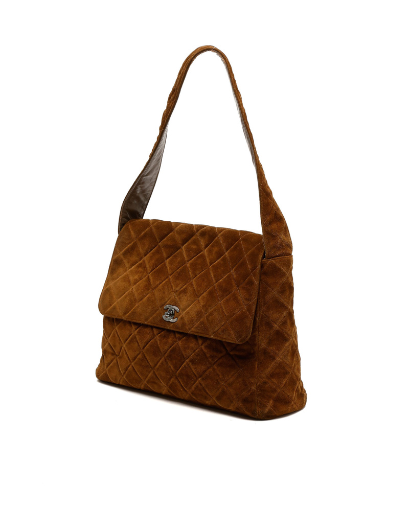 Chanel CC Suede Shoulder Bag