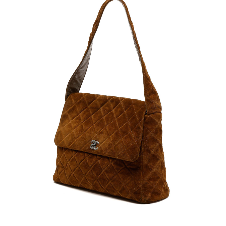 Chanel CC Suede Shoulder Bag