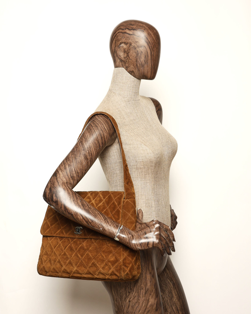 Chanel CC Suede Shoulder Bag