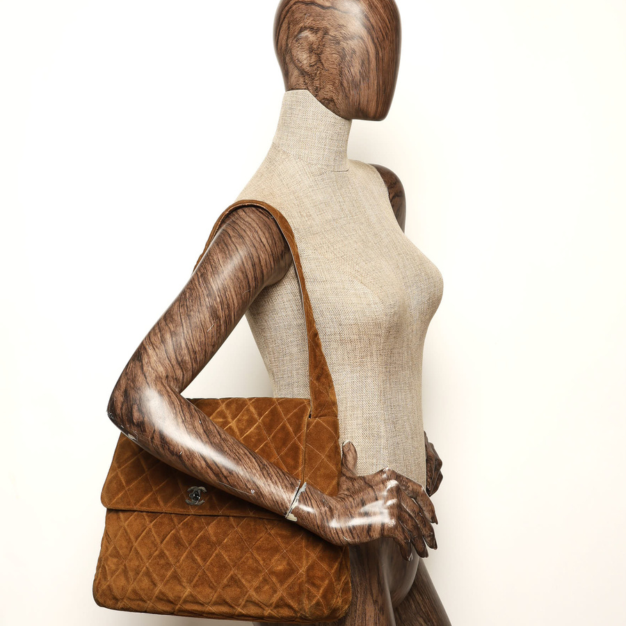 Chanel CC Suede Shoulder Bag