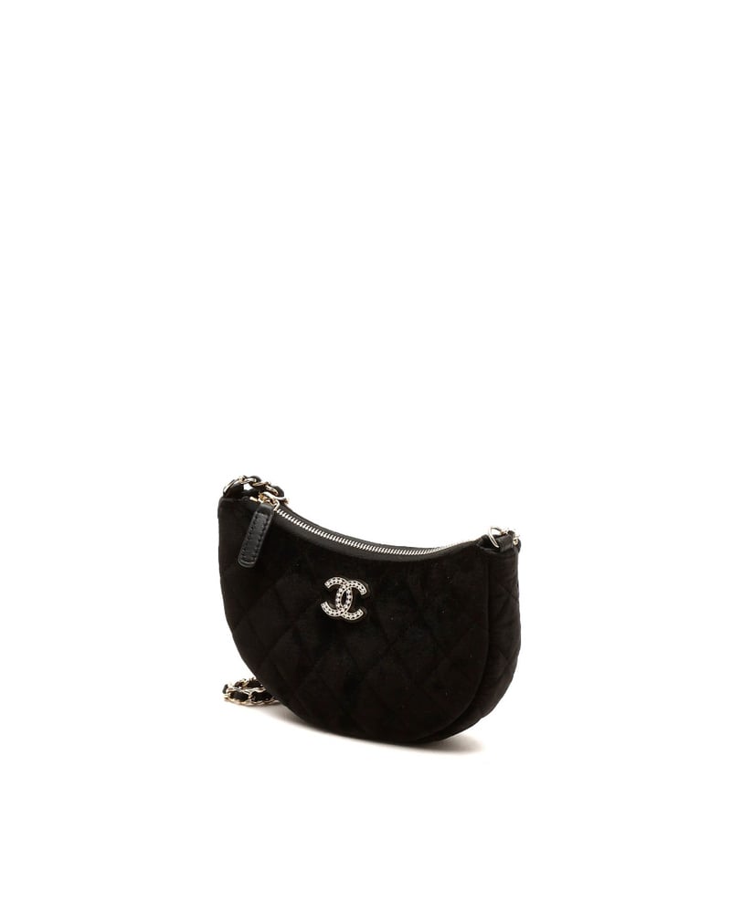 Chanel CC Mini Velvet Half Moon Bag