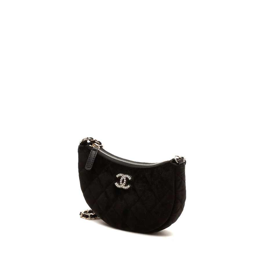 Chanel CC Mini Velvet Half Moon Bag