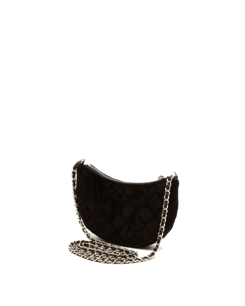 Chanel CC Mini Velvet Half Moon Bag