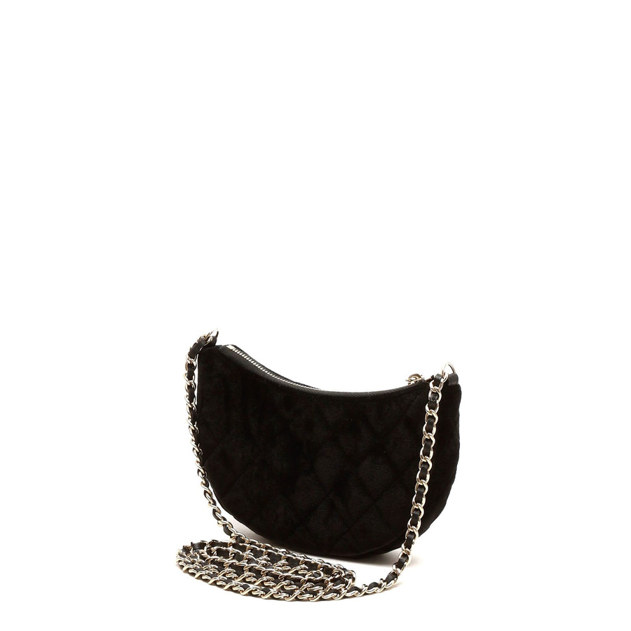 Chanel CC Mini Velvet Half Moon Bag