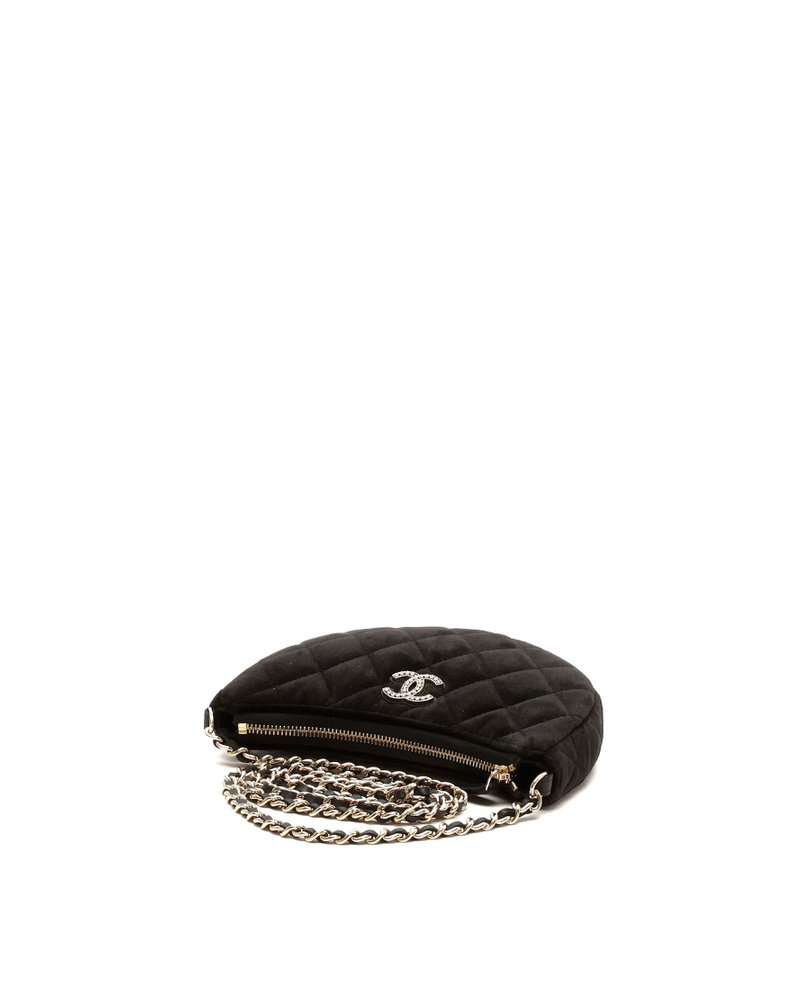 Chanel CC Mini Velvet Half Moon Bag